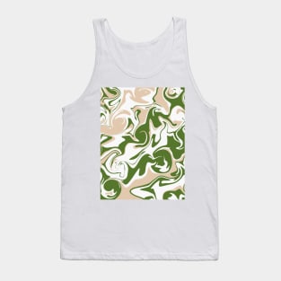 Spill - White, Sand and Palm Green Tank Top